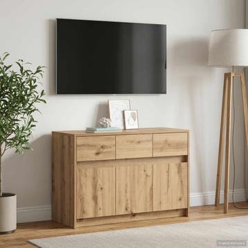 vidaXL TV Kast 91 x 34 x 61 cm Artisanaal eiken Bewerkt hout, Verzenden