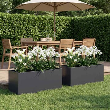 vidaXL Plantenbak 2 st Antraciet 100 x 40 x 40 cm, Verzenden