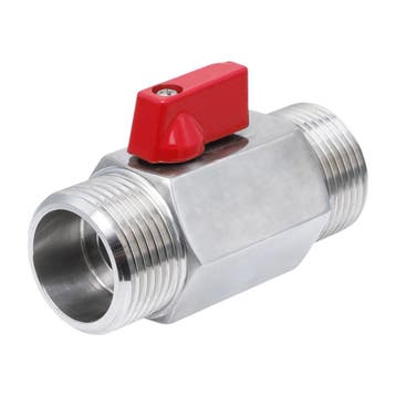 G 3/4 M/M 2-Weg RVS Mini Kogelkraan 69 Bar PTFE -, Verzenden