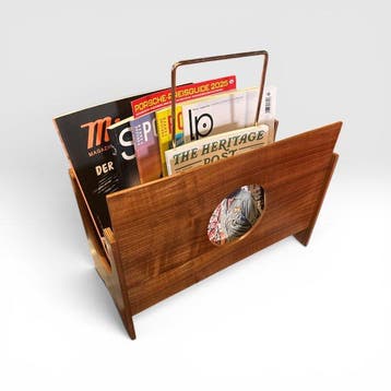 Tijdschriftenhouder - Teak, Metaal - teakhout