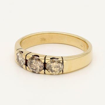 Bague - 14 carats Or jaune Diamant (Naturelle) - Rij -