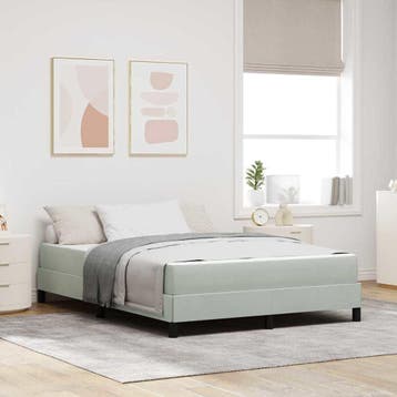 vidaXL Boxspring bed met matras Lichtgrijs 160 x 210 cm Stof, Verzenden, Nieuw