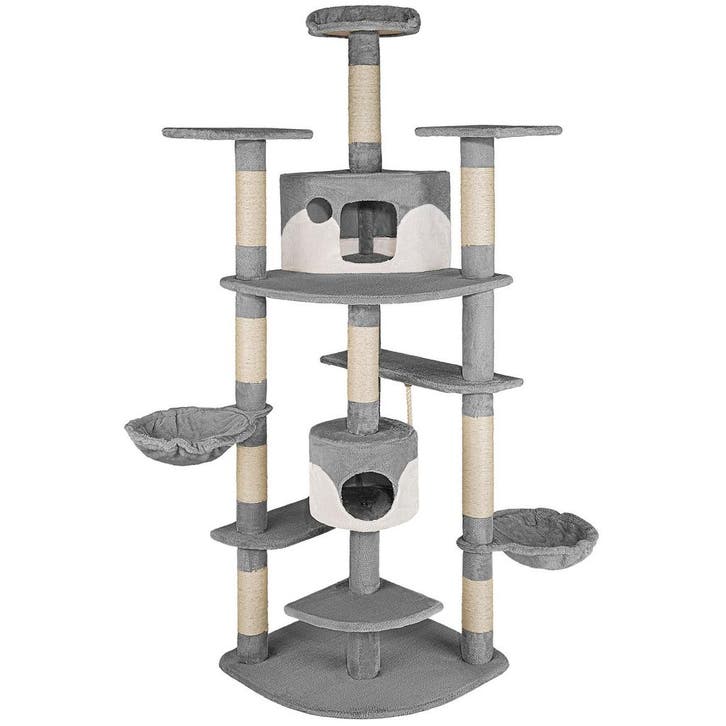 tectake Krabpaal Fippi 201cm - grijs/wit, Dieren en Toebehoren, Katten-accessoires, Verzenden