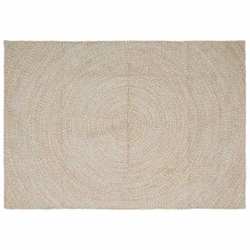vidaXL Gebied Tapijt Natuurlijk en Wit 240 x 340 cm Jute, Huis en Inrichting, Stoffering | Tapijten en Vloerkleden, Verzenden