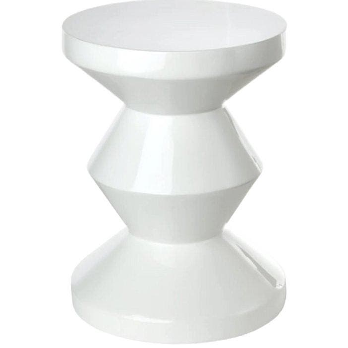 Polspotten Zig Zag Wit - Kruk, Maison & Meubles, Tabourets, Envoi