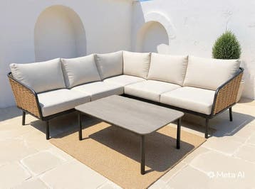 Luxe Loungeset aluminium met weersbestendige kussens 220x..., Tuin en Terras, Tuinsets en Loungesets, Ophalen of Verzenden, Nieuw