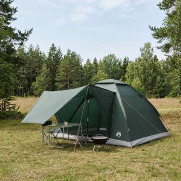 vidaXL Kamperen tent 4-persoons Leger Groen Polyester en, Verzenden, Nieuw