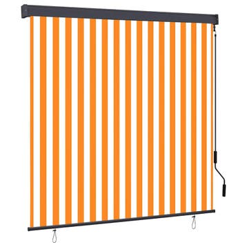 vidaXL Rolgordijn Wit en Oranje 180 x 250 cm Stof en, Verzenden, Nieuw
