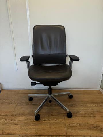 Steelcase Amia - Bureaustoel Leer - Refurbished, Bruin, Verzenden, Zo goed als nieuw, Bureaustoel