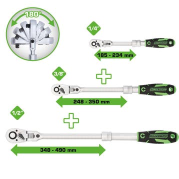 Competition Telescoop Ratelset 1/4, 3/8 en 1/2, Auto diversen, Autogereedschap, Verzenden, Nieuw