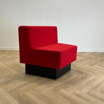 modulaire fauteuil , rood - zwart, Huis en Inrichting, Gebruikt, Rood, Stof, Eén