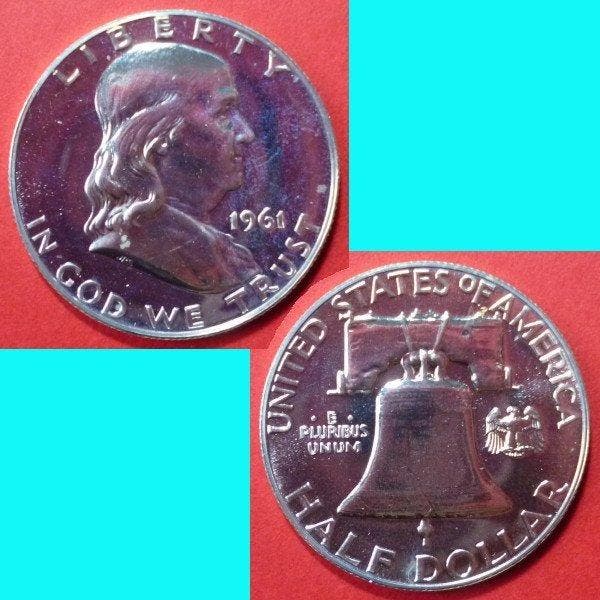 Verenigde Staten. Half Dollar 1961/1962 Benjamin Franklin, Postzegels en Munten, Munten | Europa | Niet-Euromunten