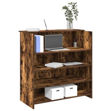 vidaXL Receptiebalie 100x50x103,5 cm bewerkt hout gerookt, Huis en Inrichting, Verzenden, Nieuw