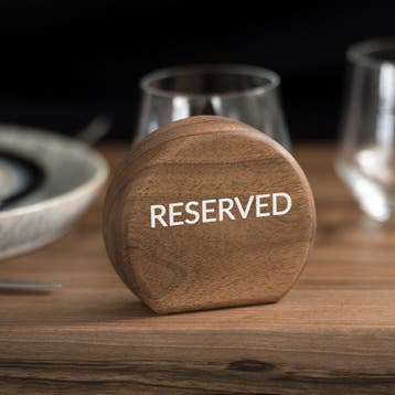Reserved Bordje Juglann Notenhout Rond, Verzenden, Nieuw in verpakking