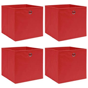 vidaXL Opbergboxen 4 st 32x32x32 cm stof rood, Verzenden, Nieuw