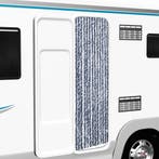 vidaXL Vliegengordijn 56x200 cm chenille blauw en wit, Verzenden, Nieuw