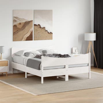 vidaXL Bedframe zonder matras massief grenenhout wit 160x200, Verzenden