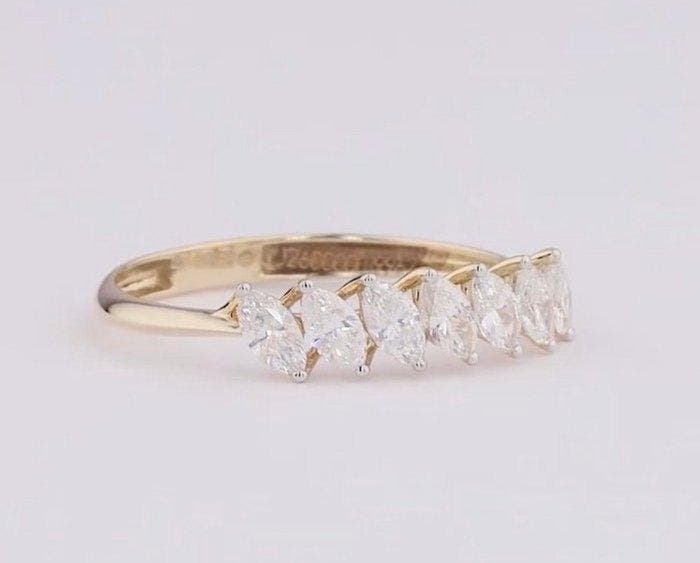 Verlovingsring - 14 karaat Geel goud - 0.57ct. tw. Diamant, Bijoux, Sacs & Beauté, Bijoux anciens
