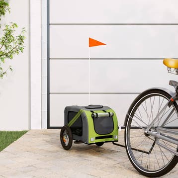 vidaXL Hondenfietstrailer oxford stof en ijzer groen en, Verzenden, Nieuw