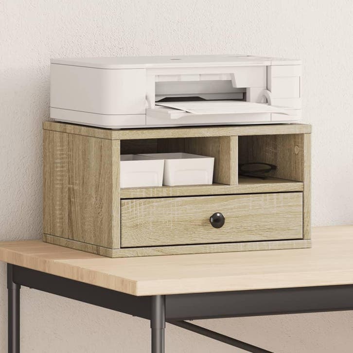 vidaXL Printerkastje 40x32x22,5 cm bewerkt hout sonoma, Computers en Software, Printers, Nieuw, Verzenden