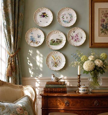 Limoges - Bord (6) - Hand painted - 19 cm - Porselein -