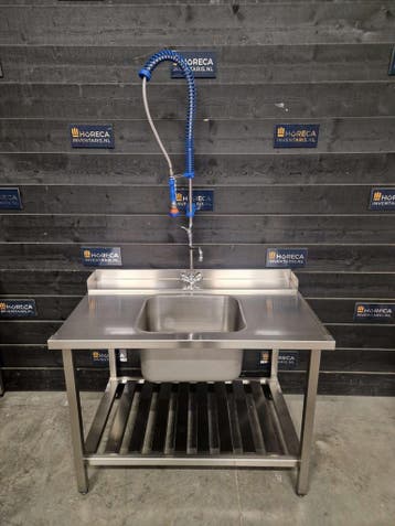 Aanvoertafel | wastafel | rechts | 120cm | RVS | horeca, Nieuw in verpakking, Inox Meubilair