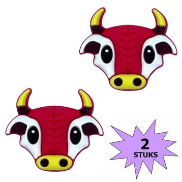 Fako Bijoux - Tennisdemper - Stier - Bull - Rood - 2 Stuks, Sport en Fitness, Tennis, Verzenden, Nieuw
