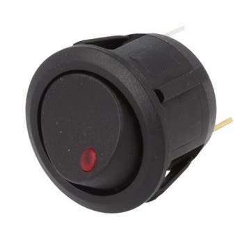 Inbouw Schakelaar Rond 12V 20A Rood, Ophalen of Verzenden
