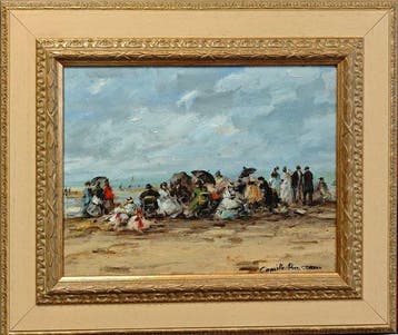 Camille Rousseau - Les élégantes de la plage ~ Deauville,, Antiquités & Art