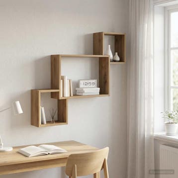 vidaXL Wandplank Muurmontage Artisanaal eiken 91,5 x 15 x 76, Verzenden, Nieuw
