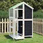 vidaXL Volière 97x81x152 cm massief grenenhout grijs, Verzenden, Nieuw