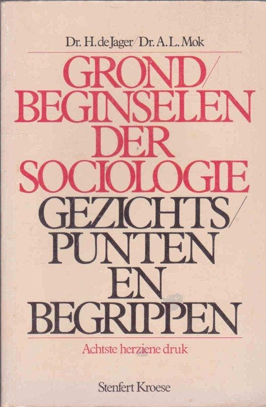 GRONDBEGINSELEN DER SOCIOLOGIE 9789020712254 JAGER, Boeken, Schoolboeken, Gelezen, Verzenden
