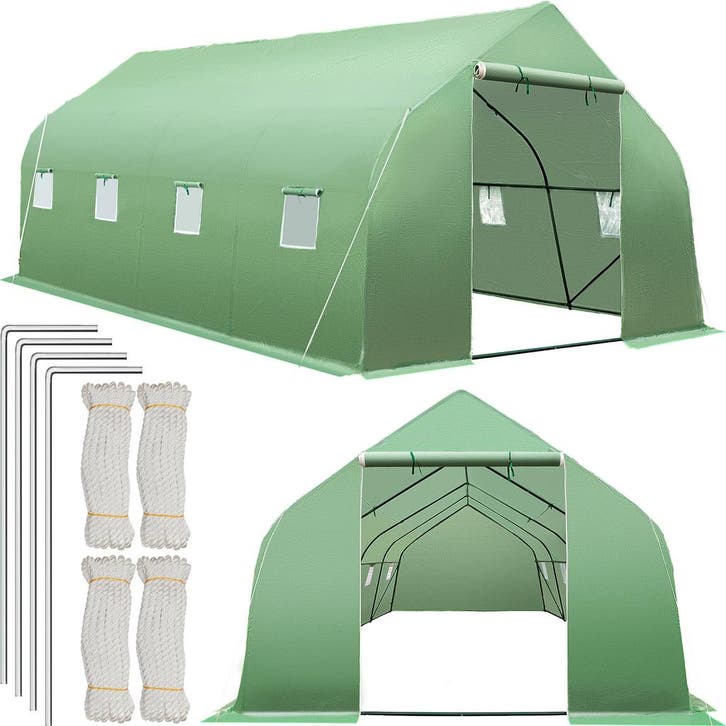 Foliekas in tentvorm met 8 ramen 600x300x205 - groen, Tuin en Terras, Kweekspullen, Verzenden