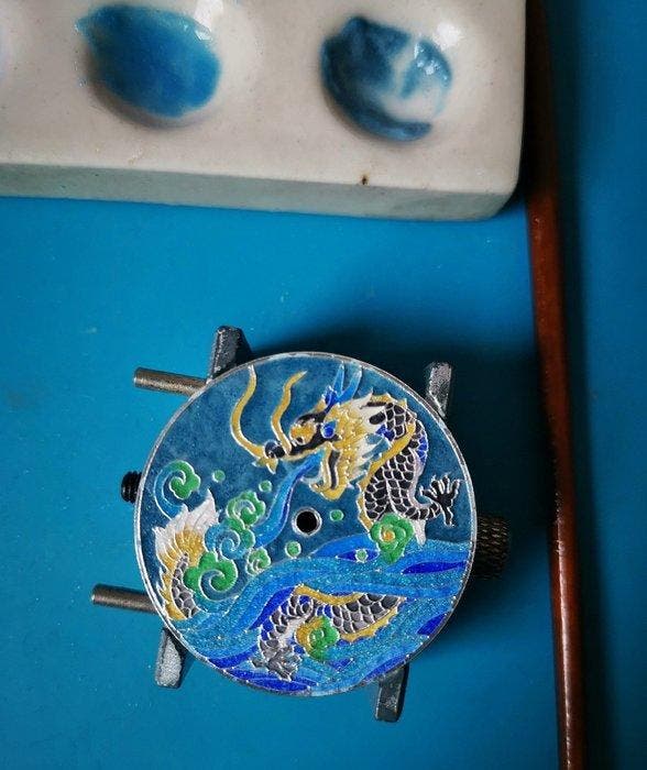 ENAMEL Handmade - high-temperature Dragon enamel Dial 999, Handtassen en Accessoires, Horloges | Heren