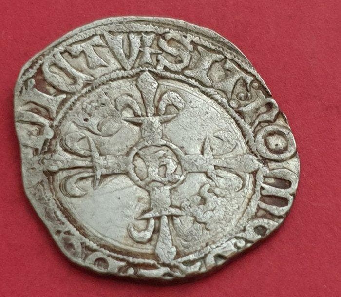Verenigd Koninkrijk. Henry V. Gros florette 1420 Rouen Mint, Postzegels en Munten, Munten | Europa | Niet-Euromunten