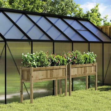 vidaXL Plantenbakken met poten 2 st cm geïmpregneerd hout, Verzenden, Nieuw