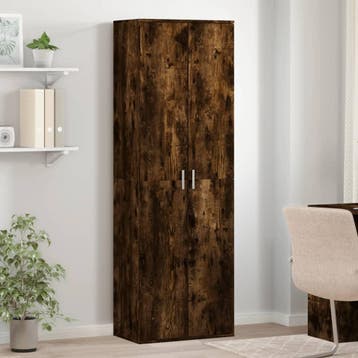 vidaXL Hoge kast 60x35x180 cm bewerkt hout gerookt, Verzenden, Nieuw