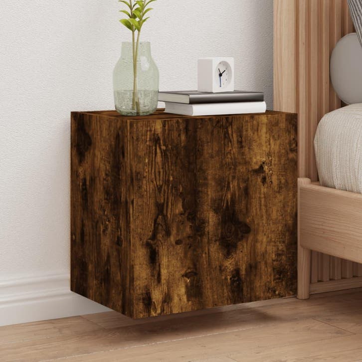 vidaXL Tv-wandmeubel 40,5x30x40 cm bewerkt hout gerookt, Maison & Meubles, Armoires | Mobilier de télévision, Envoi