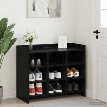vidaXL Schoenenkast Zwart eiken 85 x 39,5 x 70 cm Bewerkt, Verzenden, Nieuw