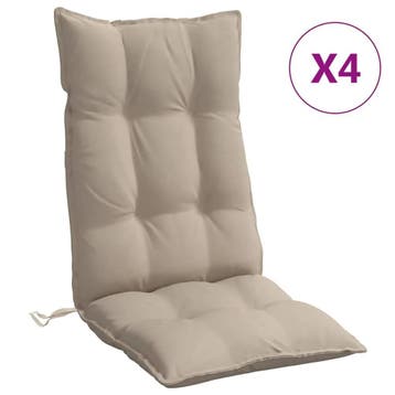 Stoelkussens 4st Taupe | -47% Retour deal, Tuin en Terras, Verzenden, Zo goed als nieuw