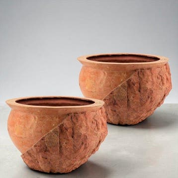Jardinière - Terre cuite, Céramique - Paire de jardinières