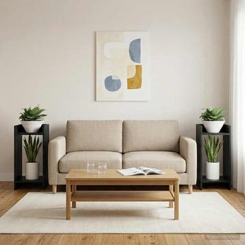 vidaXL Plantenstand Zwart eiken 30 x 30 x 60 cm Bewerkt hout, Verzenden