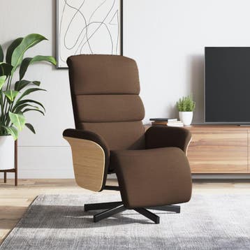 vidaXL Fauteuil verstelbaar met voetensteun stof bruin, Huis en Inrichting, Fauteuils, Verzenden, Nieuw