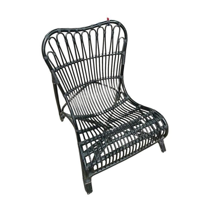 Rotan loungestoel hout riet zwart 800x800x880 mm, Articles professionnels, Aménagement de Bureau & Magasin | Mobilier de bureau & Aménagement