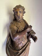 Figuur - San Giovanni Battista - 53 cm - Hout, Antiek en Kunst