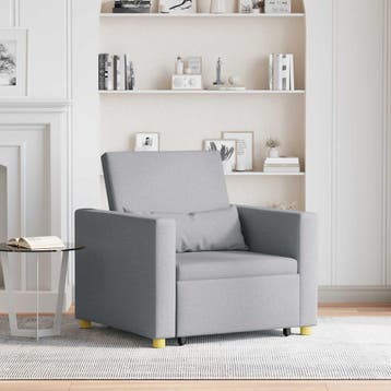 vidaXL Uittrekbare slaapbank eenpersoons Lichtgrijs 90 x 165, Huis en Inrichting, Fauteuils, Verzenden, Nieuw