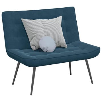 vidaXL Bankje 110x74x84 cm fluweel blauw, Verzenden