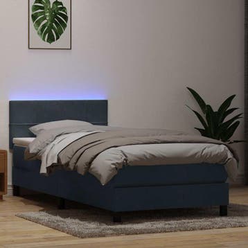 vidaXL Boxspring met matras en LED fluweel donkergrijs, Verzenden, Nieuw