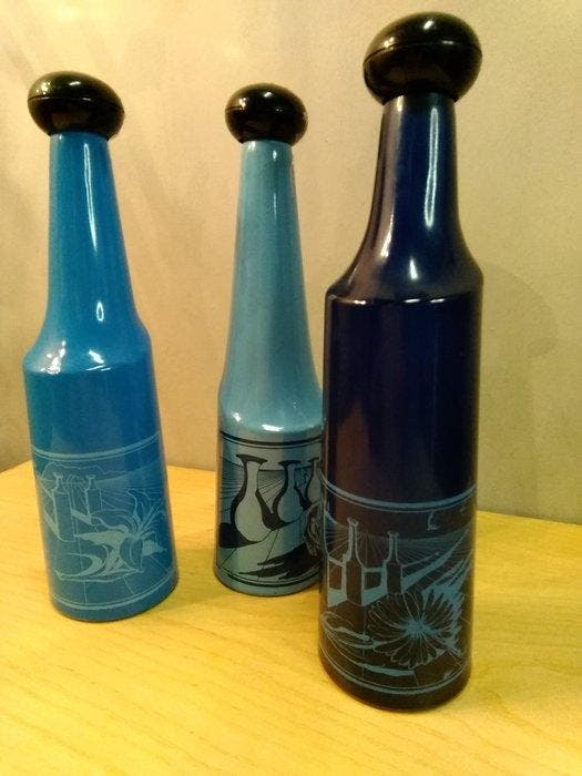 Salvador Dalí (after) - Fles (3) - Opaline glas - Volledig, Antiek en Kunst, Antiek | Glaswerk en Kristal