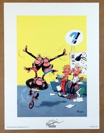 Franquin, André - 2 Offset Print - Gaston, Spirou et, Livres, BD